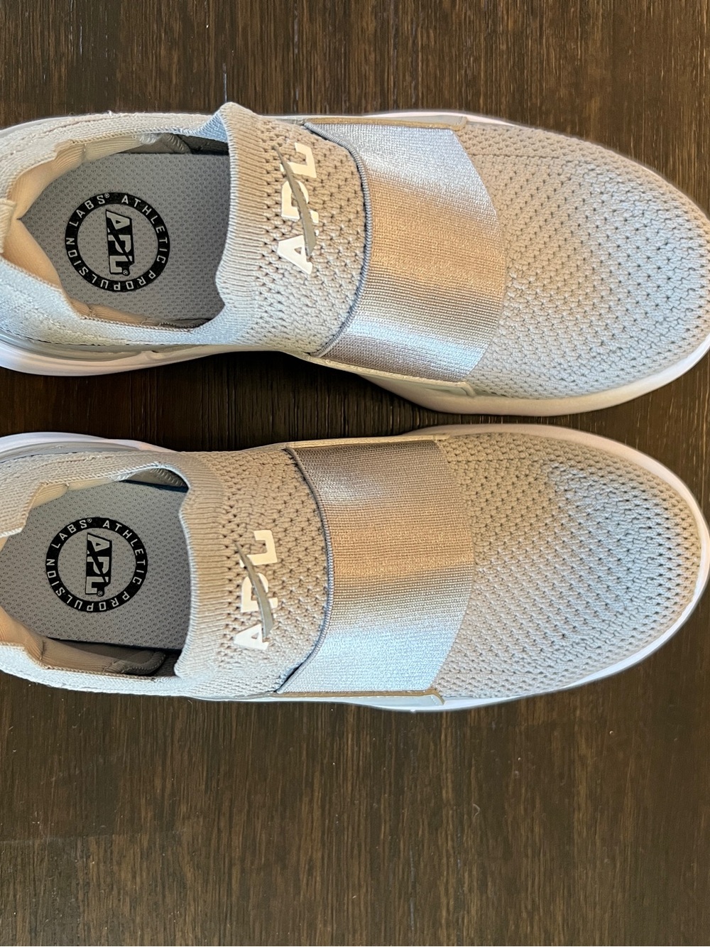 NWB APL Women’s TechLoom Bliss Slip-On Sneakers in Cement/White